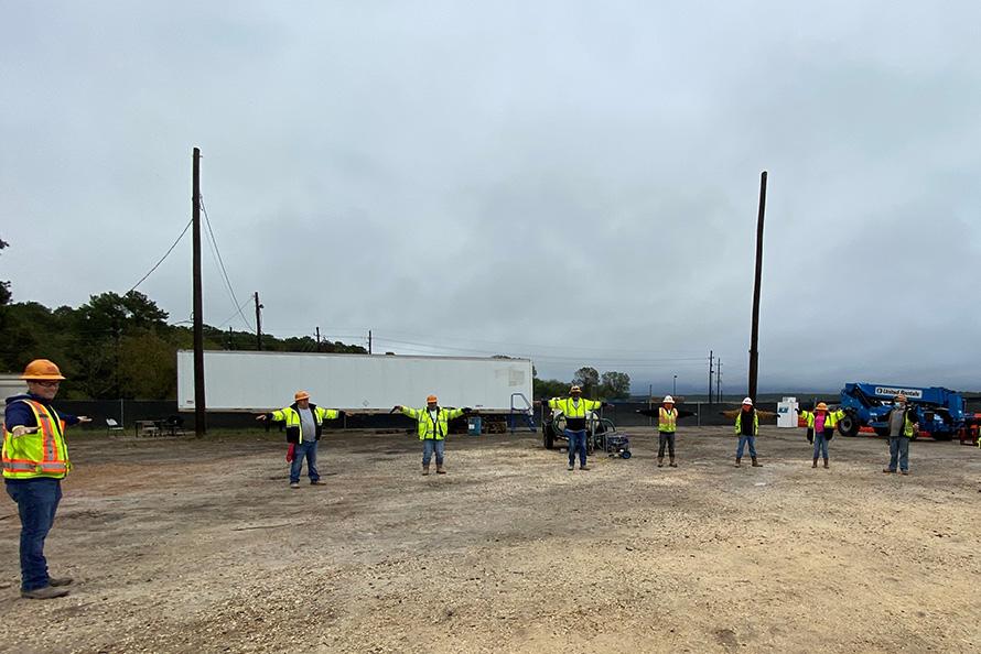 Safety team stretching