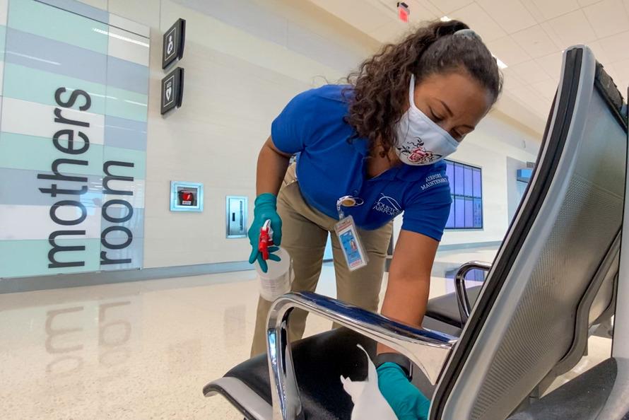 Custodial team at work HOU