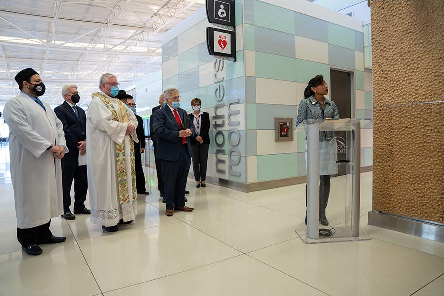 Liliana Rambo delivered remarks at the dedicatory ceremony.