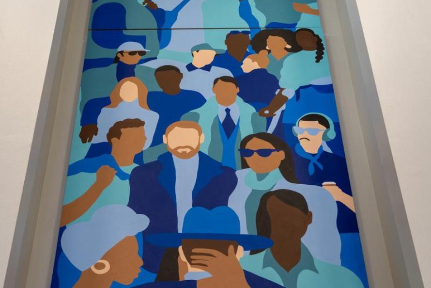 IAH Terminal B Skyway – mural by Xavier Schipani  
